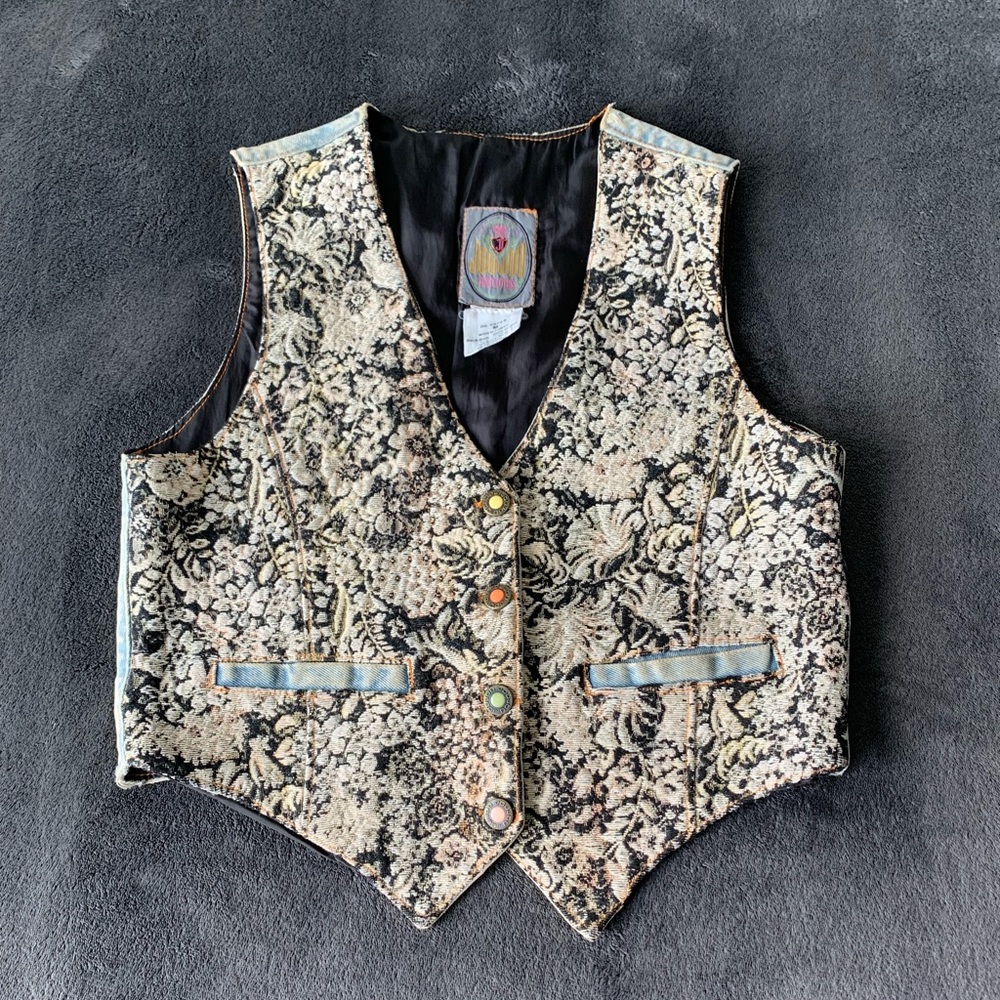 JouJou Vintage Denim & Tapestry Vest